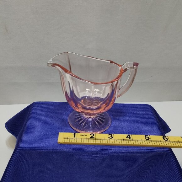Heisey Flamingo Pink Depression Glass Footed Creamer Circa 1930s Excellent Cond. - Picture 8 of 8